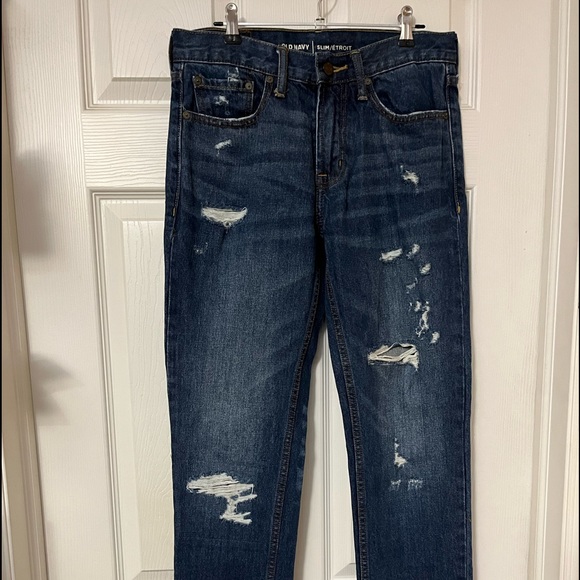 Distressed blue jeans. Excellent condition - Picture 1 of 4